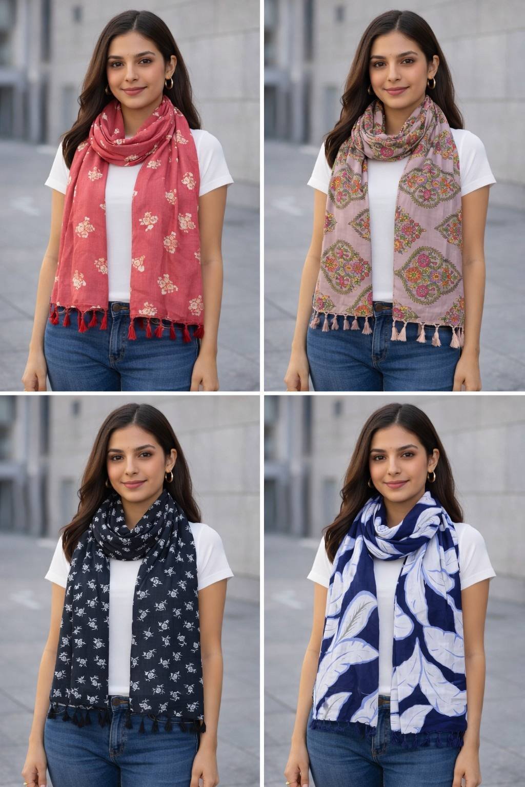 Cotton 28/72 Printed Tassel Stoles