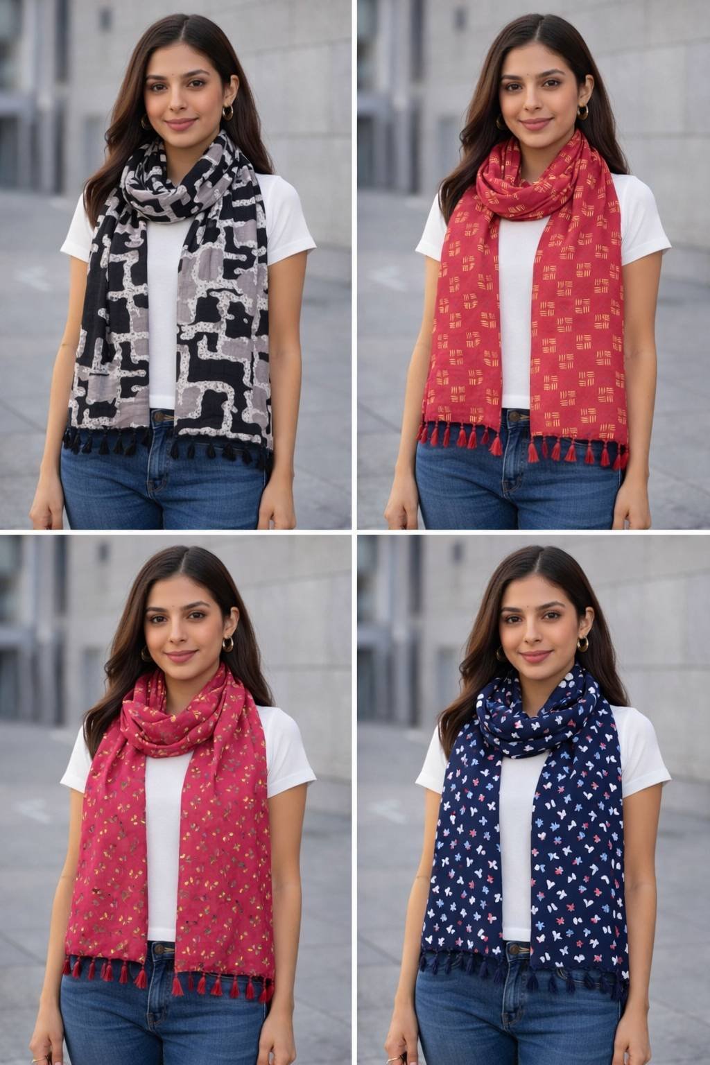 Rayon Printed Tassel Stoles
